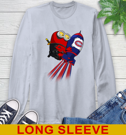 NHL Hockey Montreal Canadiens Deadpool Minion Marvel Shirt Long Sleeve T-Shirt 6