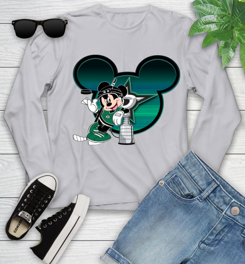 NHL Dallas Stars Stanley Cup Mickey Mouse Disney Hockey T Shirt Youth Long Sleeve 5