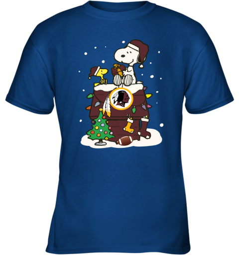 A Happy Christmas With Washington Redskins Snoopy Youth T-Shirt