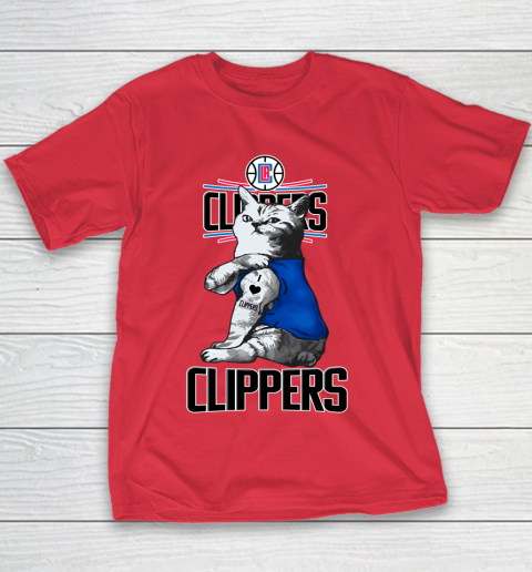 NBA Basketball My Cat Loves LA Clippers Youth T-Shirt 7