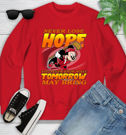 Carolina Hurricanes NHL Hockey ootball Mickey Disney Never Lose Hope Youth Sweatshirt 8