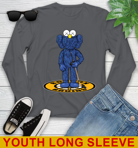 NHL Hockey Boston Bruins Kaws Bff Blue Figure Shirt Youth Long Sleeve 10 NHL Hockey Boston Bruins Kaws Bff Blue Figure Shirt Youth Long Sleeve - Image 10