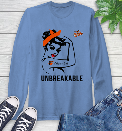 MLB Baltimore Orioles Girl Unbreakable Baseball Sports Long Sleeve T-Shirt 10