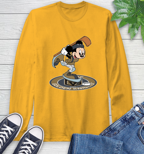 NHL Hockey Vegas Golden Knights Cheerful Mickey Disney Shirt Long Sleeve T-Shirt 3