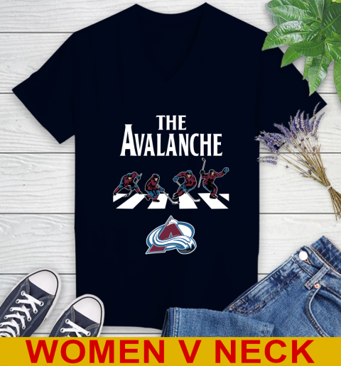 NHL Hockey Colorado Avalanche The Beatles Rock Band Shirt Women's V-Neck T-Shirt 2