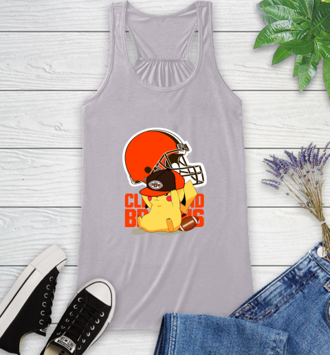 NFL Pikachu Football Sports Cleveland Browns Racerback Tank 5