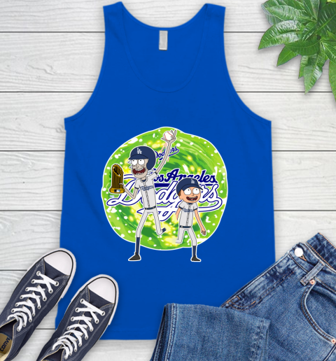 MLB Los Angeles Dodgers Rick And Morty Commissioner's Trophy Baseball Sports Tank Top 5