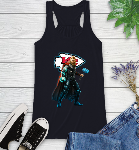 NFL Thor Avengers Endgame Football Kansas City Chiefs Racerback Tank 10