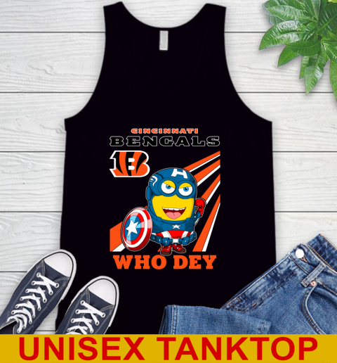 NFL Football Cincinnati Bengals Captain America Marvel Avengers Minion Shirt Tank Top