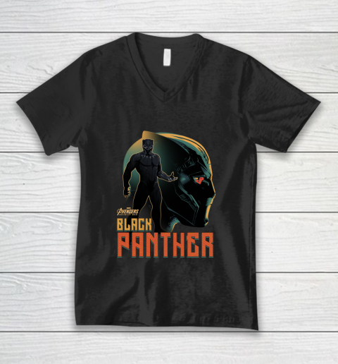 Marvel Infinity War Black Panther Profile Graphic V-Neck T-Shirt