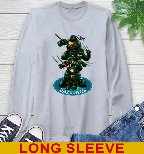NFL Football Miami Dolphins Teenage Mutant Ninja Turtles Shirt Long Sleeve T-Shirt 6