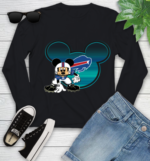 NFL Buffalo Bills Mickey Mouse Disney Football T Shirt Youth Long Sleeve 2