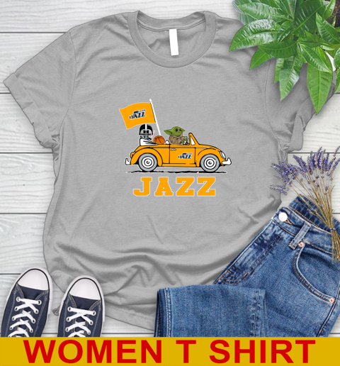 NBA Basketball Utah Jazz Darth Vader Baby Yoda Driving Star Wars Shirt Women's T-Shirt 5