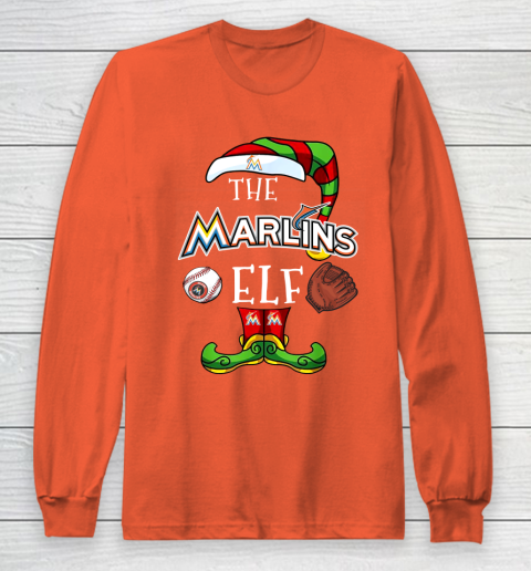 Miami Marlins Christmas ELF Funny MLB Long Sleeve T-Shirt 3