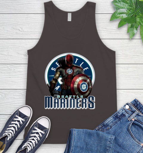 MLB Captain America Thor Spider Man Hawkeye Avengers Endgame Baseball Seattle Mariners Tank Top 7