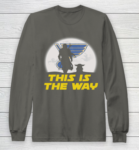 St.Louis Blues NHL Ice Hockey Star Wars Yoda And Mandalorian This Is The Way Long Sleeve T-Shirt 5