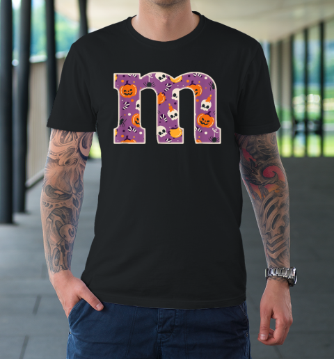 Funny Letter M Chocolate Candy Halloween Costume T-Shirt