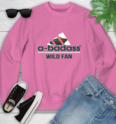 NHL A Badass Minnesota Wild Fan Adidas Hockey Sports Youth Sweatshirt 6