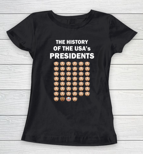 The History of The USA Presidents Emoji Style Anti Trump Updated with Biden Women's T-Shirt