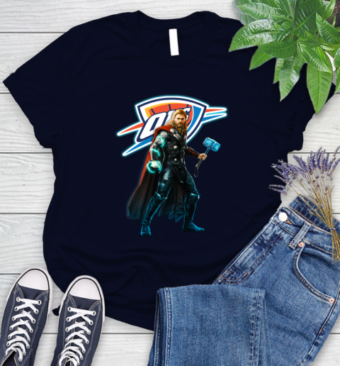 NBA Thor Avengers Endgame Basketball Oklahoma City Thunder Women's T-Shirt 3