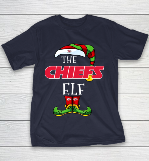 Kansas City Chiefs Christmas ELF Funny NFL Youth T-Shirt 2