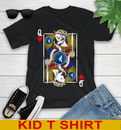 NBA Basketball Minnesota Timberwolves The Queen Of Hearts Card Shirt Youth T-Shirt