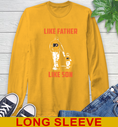 Philadelphia Flyers NHL Hockey Like Father Like Son Sports Long Sleeve T-Shirt 2