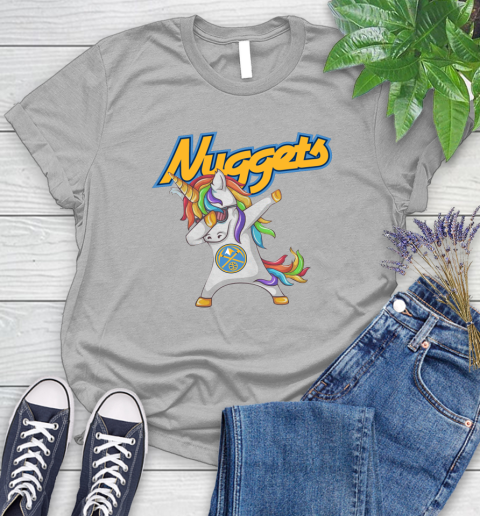 Denver Nuggets NBA Basketball Funny Unicorn Dabbing Sports Women's T-Shirt 5