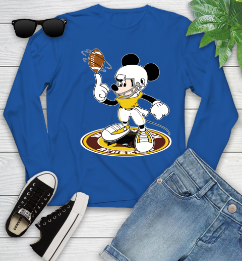 NFL Football Washington Redskins Cheerful Mickey Disney Shirt Youth Long Sleeve 10