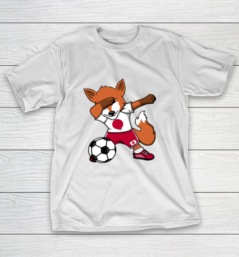 Dabbing Fox Japan Soccer Fans Jersey Japanese Football Lover T-Shirt