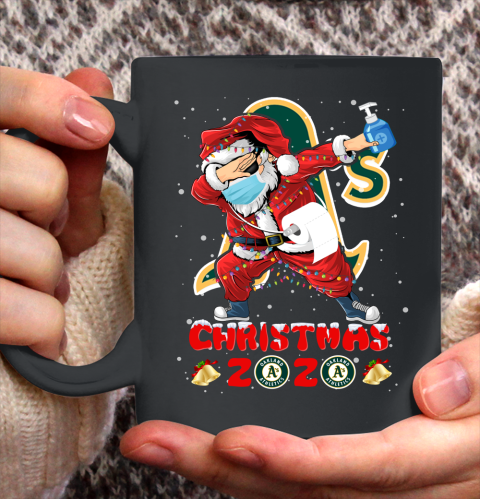 Oakland Athletics Funny Santa Claus Dabbing Christmas 2020 MLB Ceramic Mug 11oz