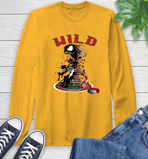 NHL Minnesota Wild Hockey Venom Groot Guardians Of The Galaxy Long Sleeve T-Shirt 3