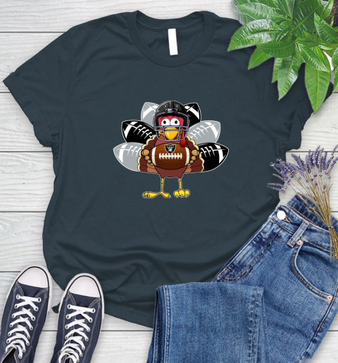 Oakland Raiders Turkey Thanksgiving Day Women's T-Shirt 8
