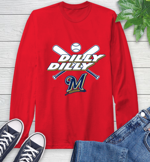 MLB Milwaukee Brewers Dilly Dilly Baseball Sports Long Sleeve T-Shirt 10