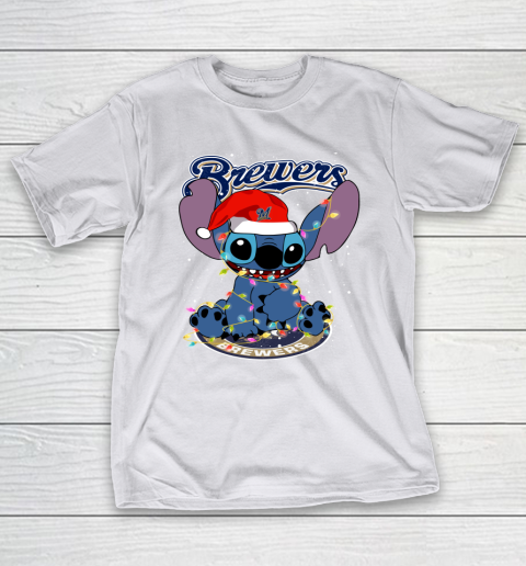 Milwaukee Brewers MLB noel stitch Baseball Christmas T-Shirt 9