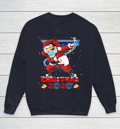 St.Louis Blues Funny Santa Claus Dabbing Christmas 2020 NHL Youth Sweatshirt 2
