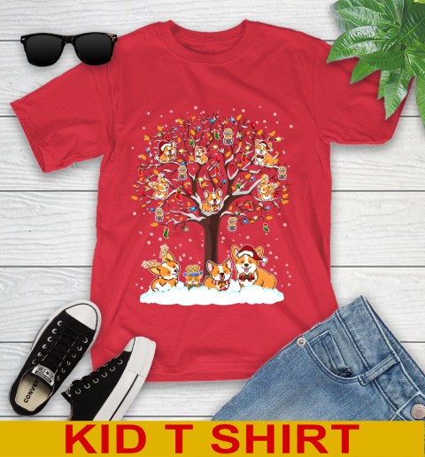 Corgi dog pet lover light christmas tree shirt 107