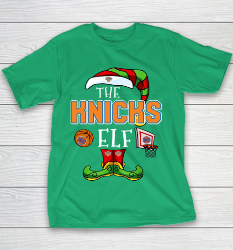 New York Knicks Christmas ELF Funny NBA Youth T-Shirt 3