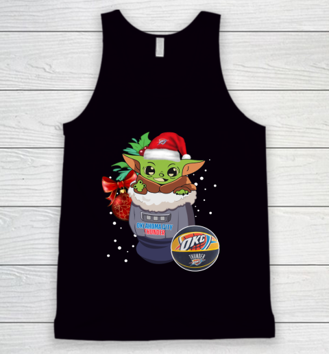 Oklahoma City Thunder Christmas Baby Yoda Star Wars Funny Happy NBA Tank Top