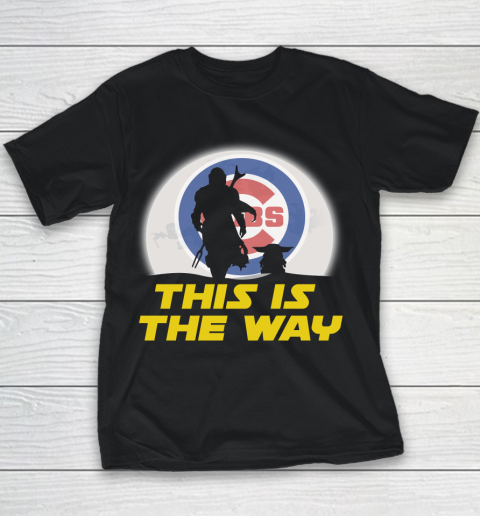 Chicago Cubs MLB Baseball Star Wars Yoda And Mandalorian This Is The Way Youth T-Shirt