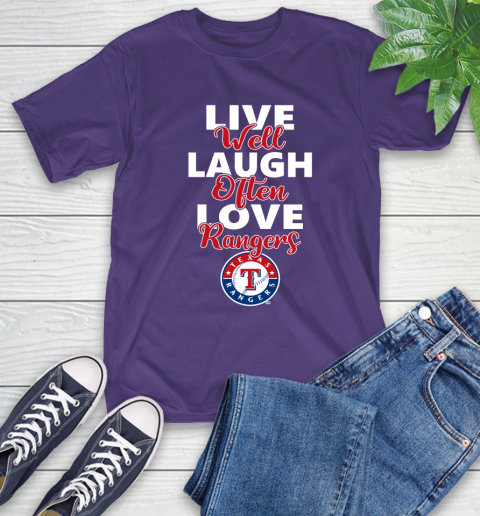 MLB Baseball Texas Rangers Live Well Laugh Often Love Shirt T-Shirt 5