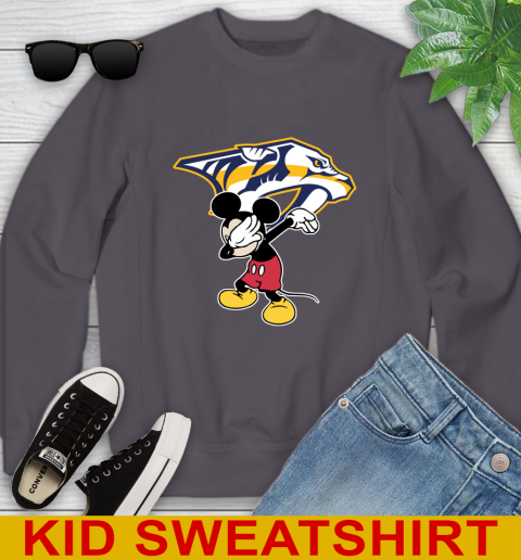 Nashville Predators NHL Hockey Dabbing Mickey Disney Sports Youth Sweatshirt 6