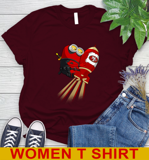 NFL Football San Francisco 49ers Deadpool Minion Marvel Shirt Women's T-Shirt 6