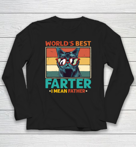 Worlds Best Farter I Mean Father t shirt Best Cat Dad Ever Long Sleeve T-Shirt