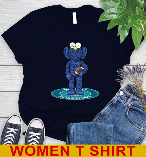 NFL Football Miami Dolphins Kaws Bff Blue Figure Shirt Women's T-Shirt 3