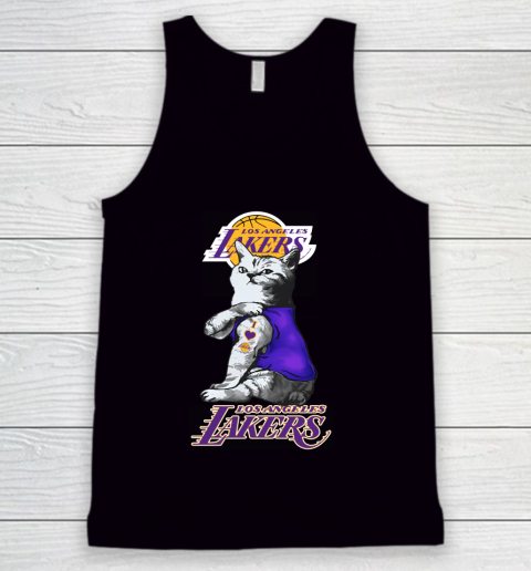 NBA Basketball My Cat Loves Los Angeles Lakers Tank Top