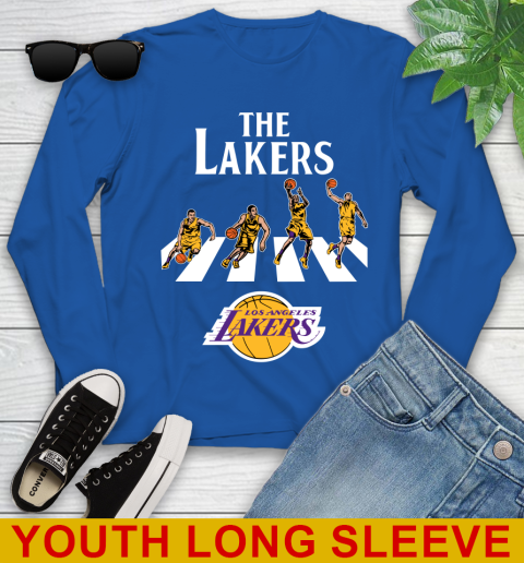 NBA Basketball Los Angeles Lakers The Beatles Rock Band Shirt Youth Long Sleeve 10