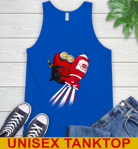 MLB Baseball Cincinnatim Reds Deadpool Minion Marvel Shirt Tank Top 4