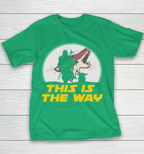 Arizona Coyotes NHL Ice Hockey Star Wars Yoda And Mandalorian This Is The Way Youth T-Shirt 3