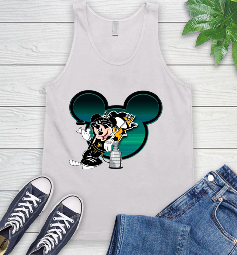 NHL Pittsburgh Penguins Stanley Cup Mickey Mouse Disney Hockey T Shirt Tank Top